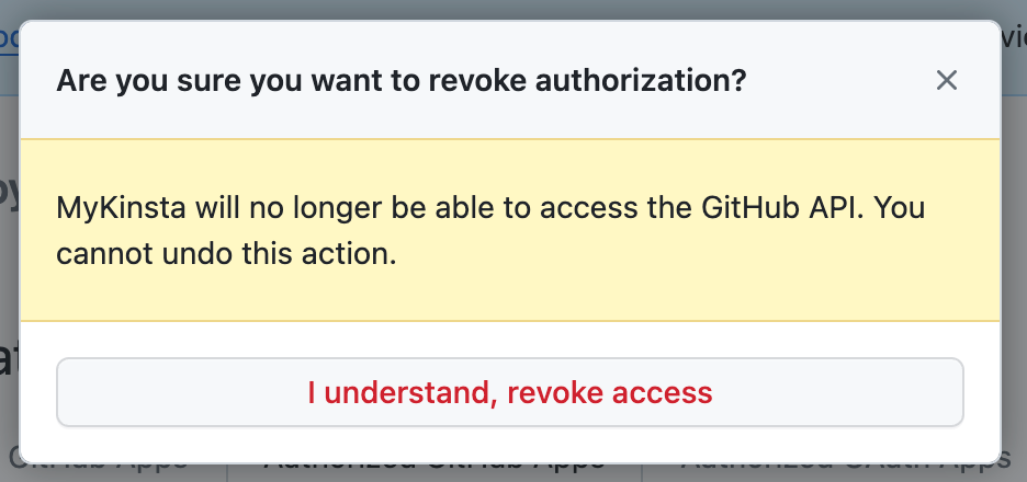 Revoke access for the Sevalla GitHub application.
